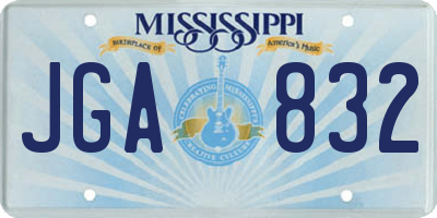 MS license plate JGA832