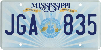 MS license plate JGA835