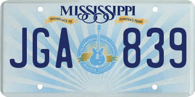 MS license plate JGA839