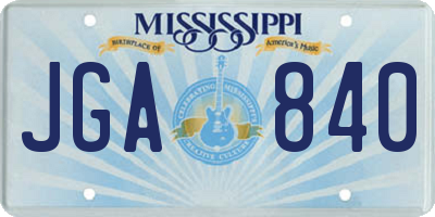 MS license plate JGA840