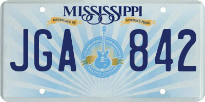 MS license plate JGA842