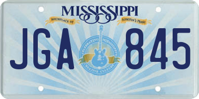 MS license plate JGA845