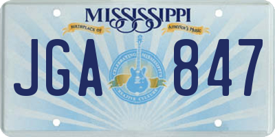 MS license plate JGA847