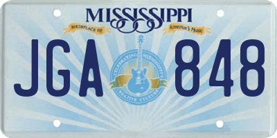 MS license plate JGA848