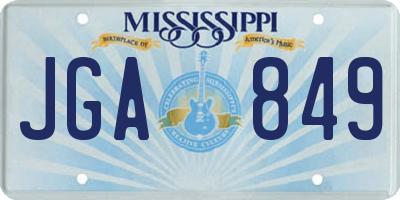 MS license plate JGA849