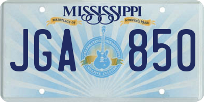 MS license plate JGA850
