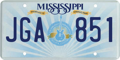 MS license plate JGA851