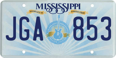 MS license plate JGA853