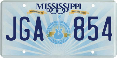 MS license plate JGA854