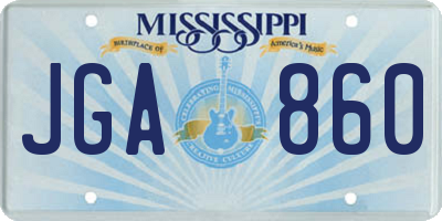 MS license plate JGA860