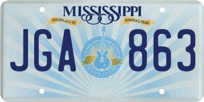 MS license plate JGA863