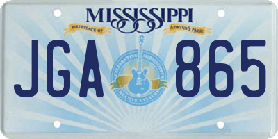 MS license plate JGA865