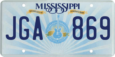 MS license plate JGA869