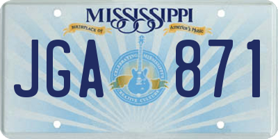 MS license plate JGA871
