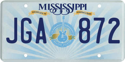 MS license plate JGA872
