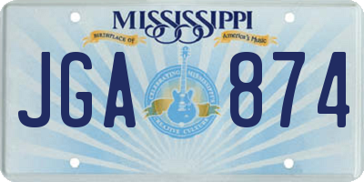MS license plate JGA874