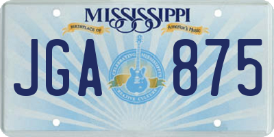 MS license plate JGA875