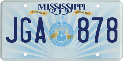 MS license plate JGA878