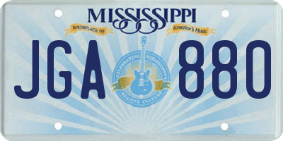 MS license plate JGA880