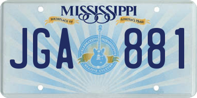 MS license plate JGA881