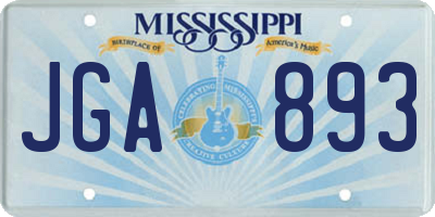 MS license plate JGA893