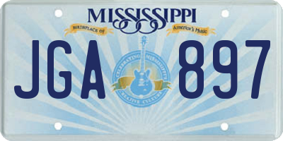 MS license plate JGA897