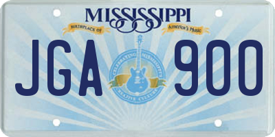 MS license plate JGA900