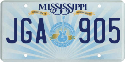 MS license plate JGA905