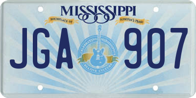MS license plate JGA907