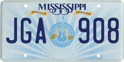 MS license plate JGA908