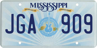 MS license plate JGA909