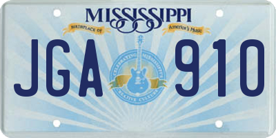 MS license plate JGA910