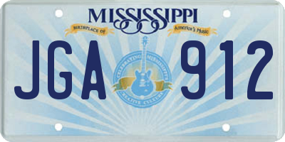MS license plate JGA912