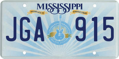 MS license plate JGA915