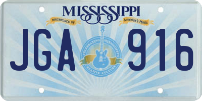 MS license plate JGA916