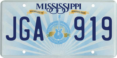 MS license plate JGA919