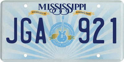 MS license plate JGA921
