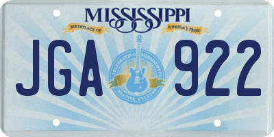 MS license plate JGA922