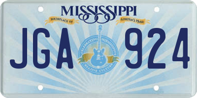 MS license plate JGA924