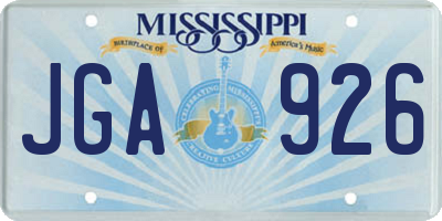MS license plate JGA926