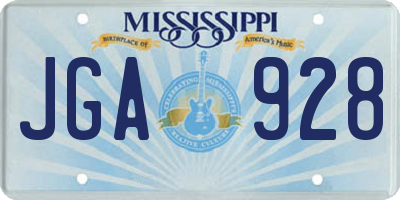 MS license plate JGA928
