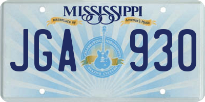 MS license plate JGA930