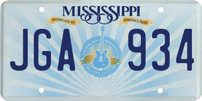 MS license plate JGA934