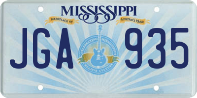 MS license plate JGA935