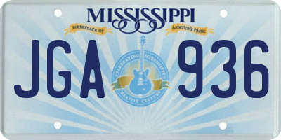 MS license plate JGA936