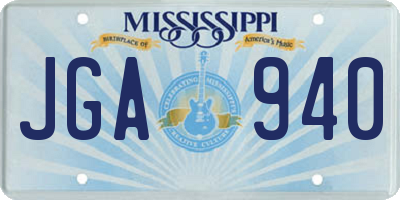 MS license plate JGA940
