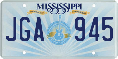 MS license plate JGA945