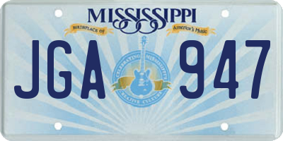 MS license plate JGA947