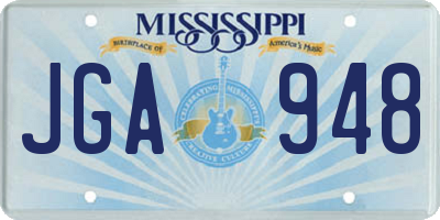 MS license plate JGA948