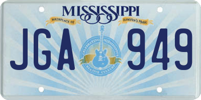 MS license plate JGA949